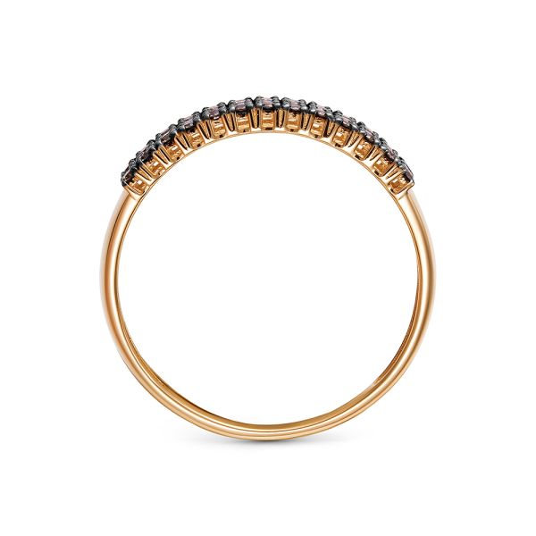 Кольцо с 39 коньячными бриллиантами из красного золота 143235