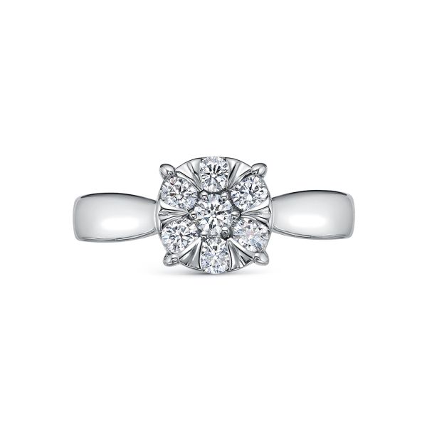 Кольцо с 7 бриллиантами из белого золота 141895