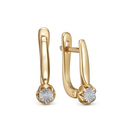 Серьги с бриллиантами 0.014 карат из красного золота 142854