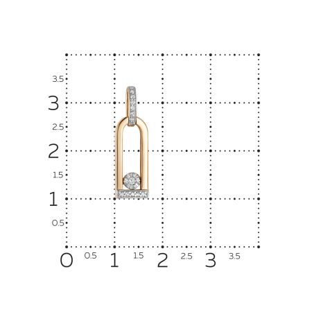 Подвеска с 20 бриллиантами из красного золота 140807