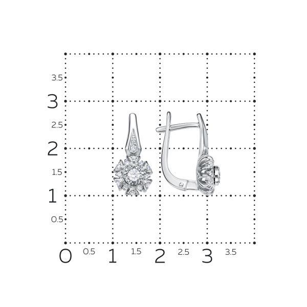 Серьги с 30 бриллиантами из белого золота 132534