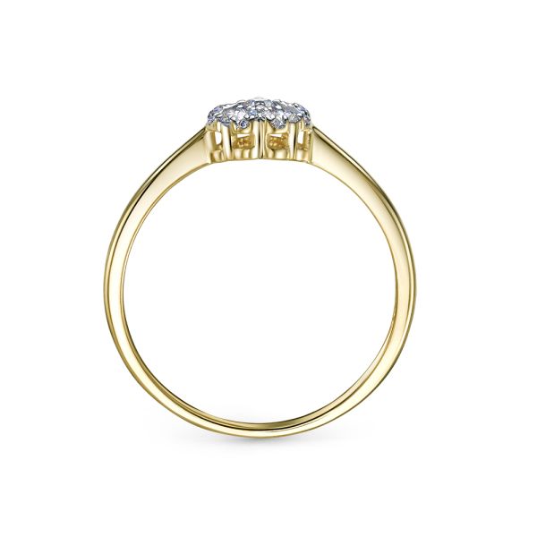Кольцо с 25 бриллиантами из лимонного золота 94108