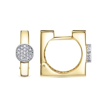 Серьги с 76 бриллиантами из лимонного золота 144597