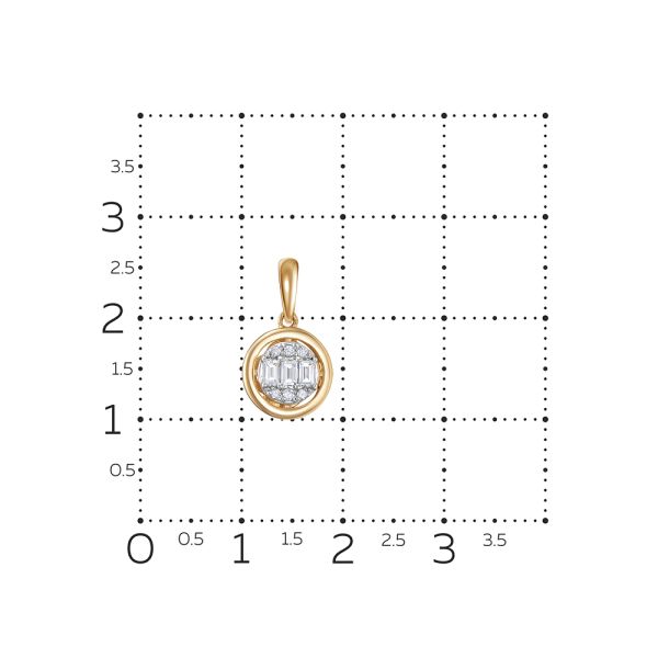 Подвеска с 9 бриллиантами из красного золота 126399