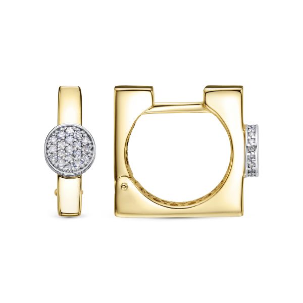 Серьги с 76 бриллиантами из лимонного золота 144597