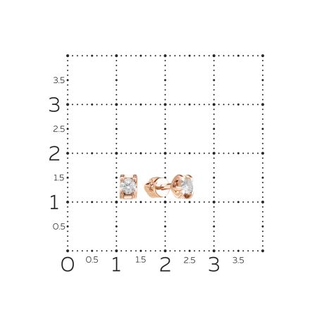 Серьги-пусеты с бриллиантами 0.218 карат из красного золота 67618