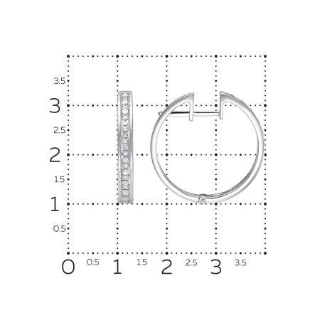 Серьги с 24 бриллиантами 0.12 карат из белого золота 136324