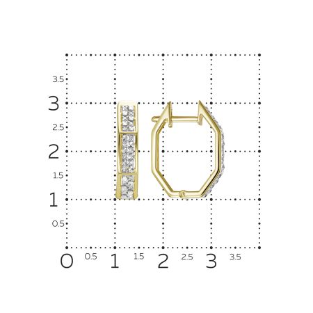 Серьги с 32 бриллиантами 0.16 карат из лимонного золота 136926