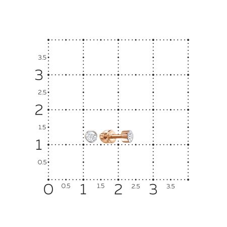 Серьги-пусеты с бриллиантами 0.218 карат из красного золота 78416