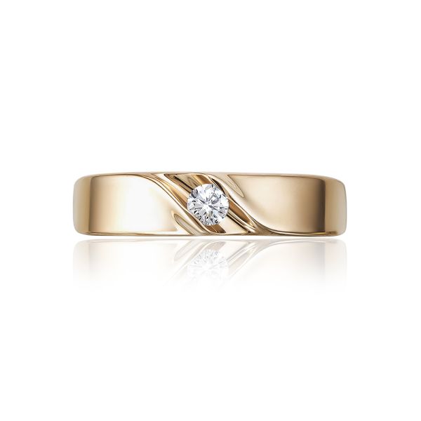 Кольцо с бриллиантом 0.1 карат из красного золота 95251