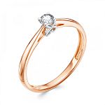 Помолвочное кольцо с бриллиантом 0.123 карат из красного золота 54839