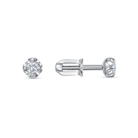 Серьги-пусеты с бриллиантами 0.15 карат из белого золота 148323