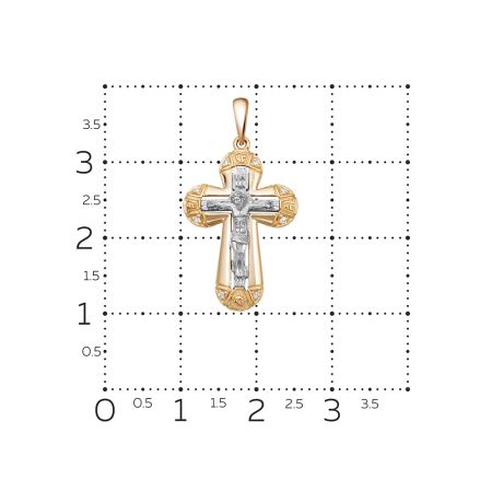 Православный крест с 8 бриллиантами 0.024 карат из комбинированного золота 79442