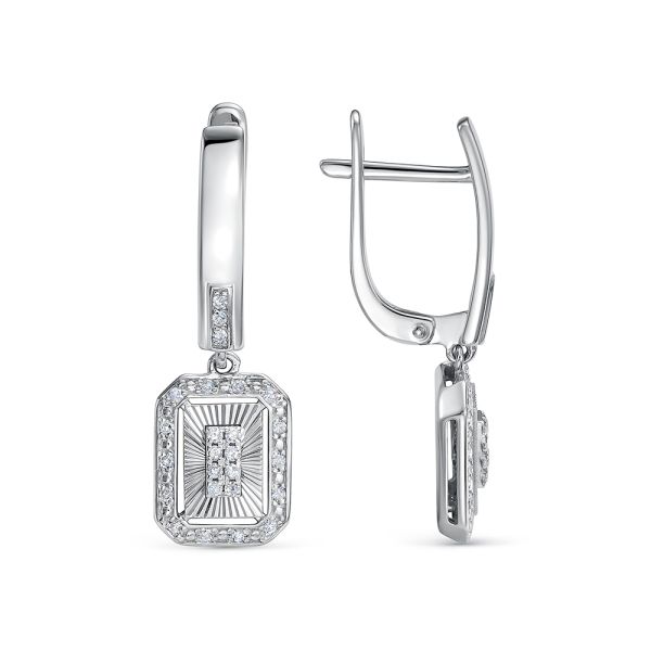 Серьги с 50 бриллиантами 0.25 карат из белого золота 145690