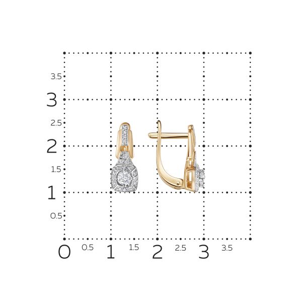 Серьги с 40 бриллиантами из красного золота 135053