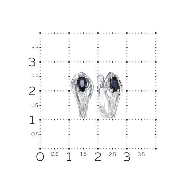 Серьги с сапфирами и 8 бриллиантами из белого золота 54138