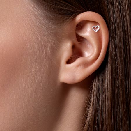 Пирсинг с 7 бриллиантами 0.021 карат из белого золота 141503