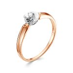 Помолвочное кольцо с бриллиантом 0.03 карат из красного золота 51917_15.5