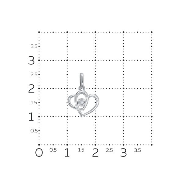 Подвеска с бриллиантом 0.014 карат из белого золота 136405