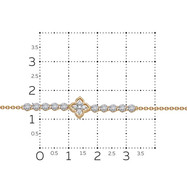Браслет с 17 бриллиантами из красного золота 126500