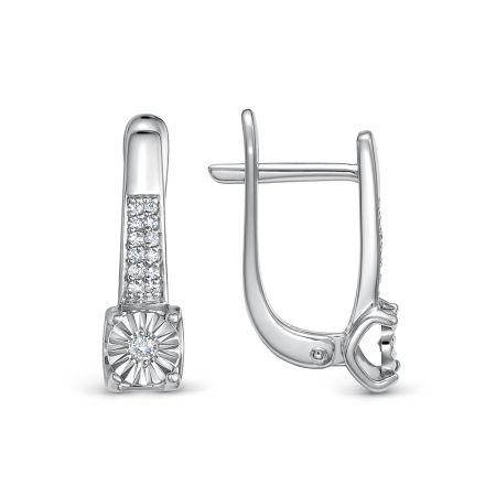 Серьги с 26 бриллиантами из белого золота 142851