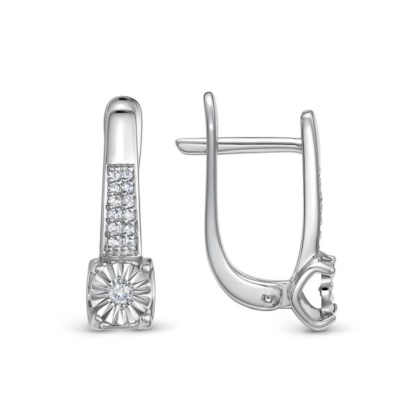 Серьги с 26 бриллиантами из белого золота 142851