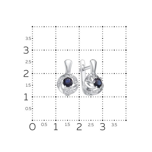 Серьги с сапфирами и 18 бриллиантами из белого золота 54150