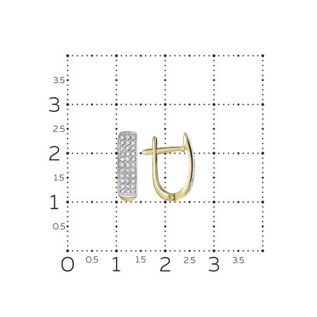 Серьги с 66 бриллиантами 0.33 карат из лимонного золота 118345