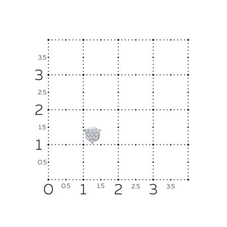 Пирсинг с 10 бриллиантами 0.05 карат из белого золота 131602