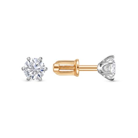 Серьги-пусеты с бриллиантами 1.06 карат из красного золота 148842