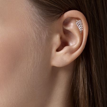 Пирсинг с 16 бриллиантами 0.08 карат из красного золота 141507