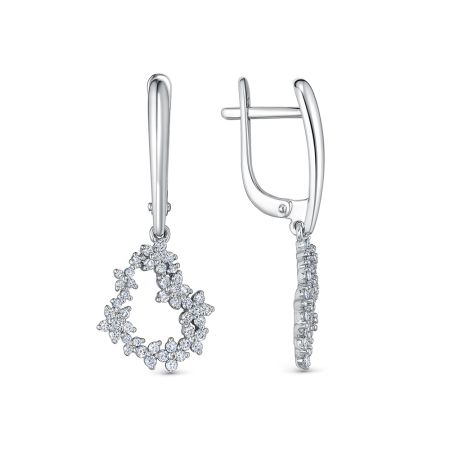 Серьги с 92 бриллиантами из белого золота 138881