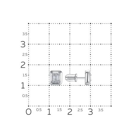 Серьги-пусеты с 16 бриллиантами из белого золота 127820