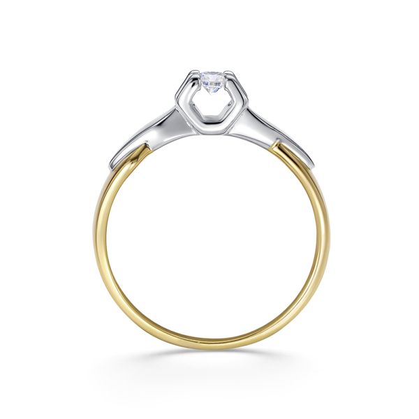 Кольцо с бриллиантом 0.109 карат из комбинированного золота 86540