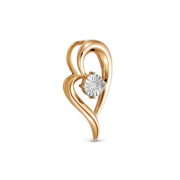 Подвеска с бриллиантом 0.007 карат из красного золота 143697