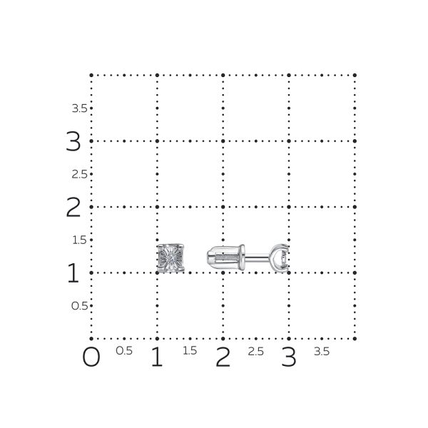 Серьги-пусеты с бриллиантами 0.014 карат из белого золота 142946