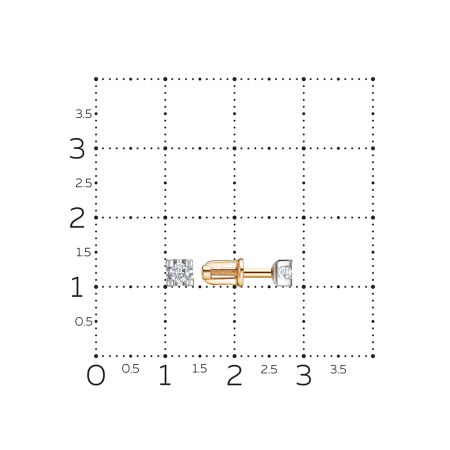 Серьги-пусеты с бриллиантами 0.19 карат из красного золота 148339
