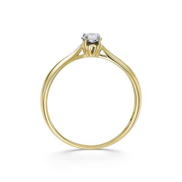 Кольцо с бриллиантом 0.095 карат из комбинированного золота 85511