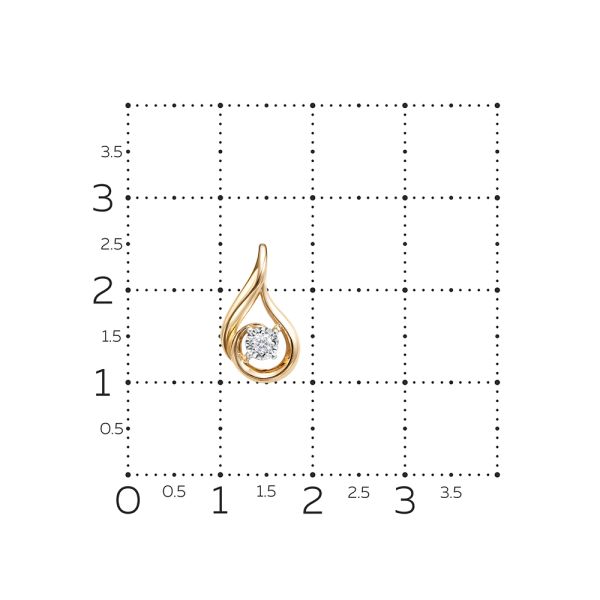 Подвеска с бриллиантом 0.032 карат из красного золота 134830