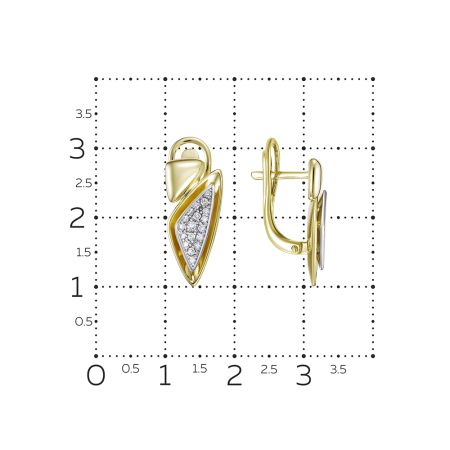 Серьги с 36 бриллиантами из лимонного золота 136351