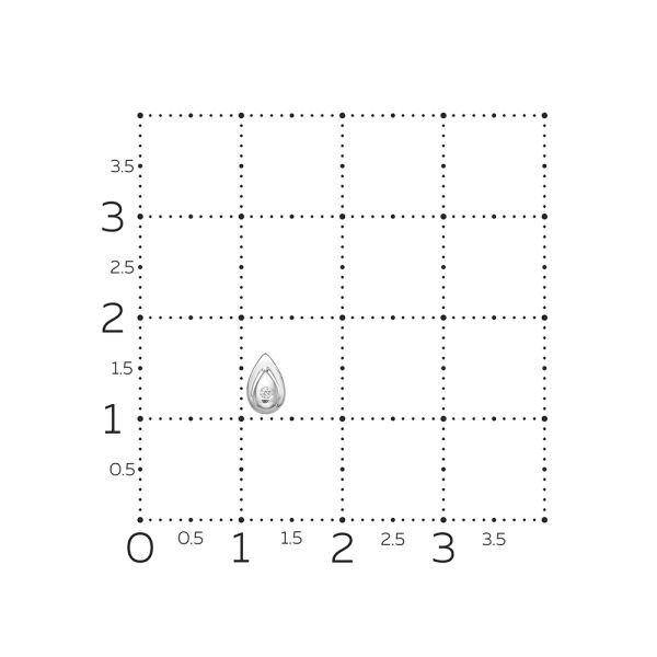 Подвеска с бриллиантом 0.007 карат из белого золота 88343