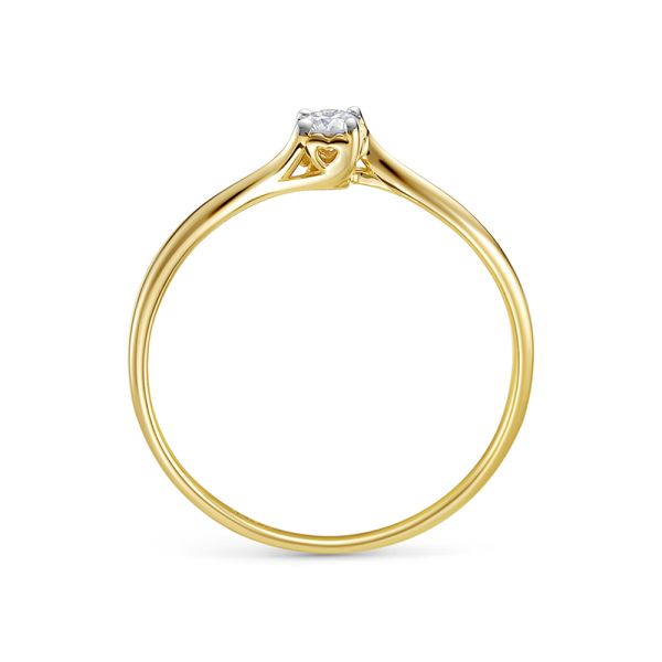 Кольцо с бриллиантом 0.08 карат из лимонного золота 127519