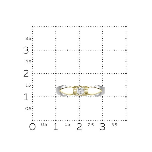 Кольцо с бриллиантом 0.109 карат из комбинированного золота 72151