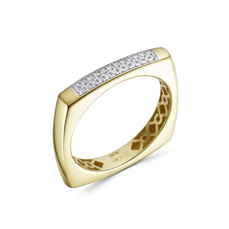 Кольцо с 24 бриллиантами 0.12 карат из лимонного золота 144009