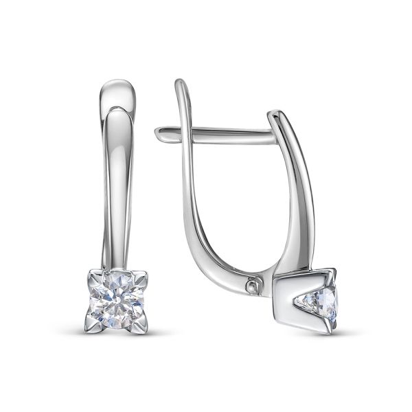 Серьги с бриллиантами 0.41 карат из белого золота 119171