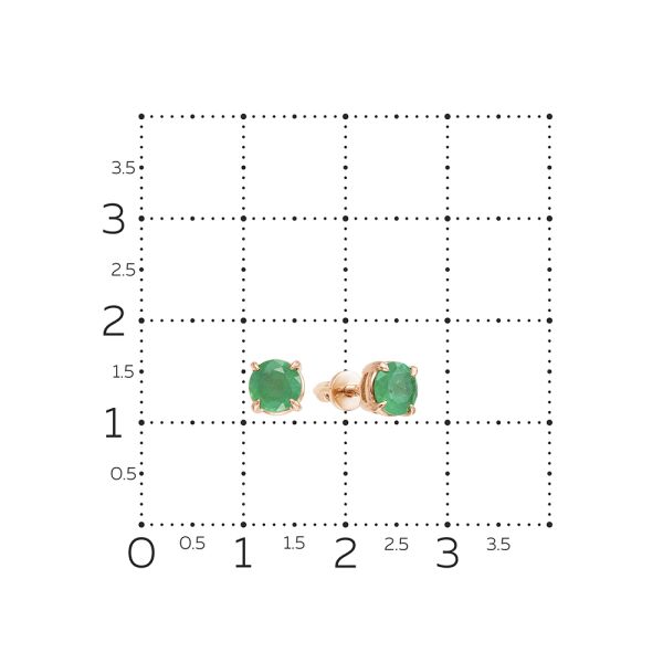 Серьги-пусеты с изумрудами из красного золота 61683