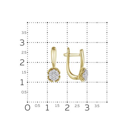 Серьги с 14 бриллиантами 0.336 карат из лимонного золота 136931