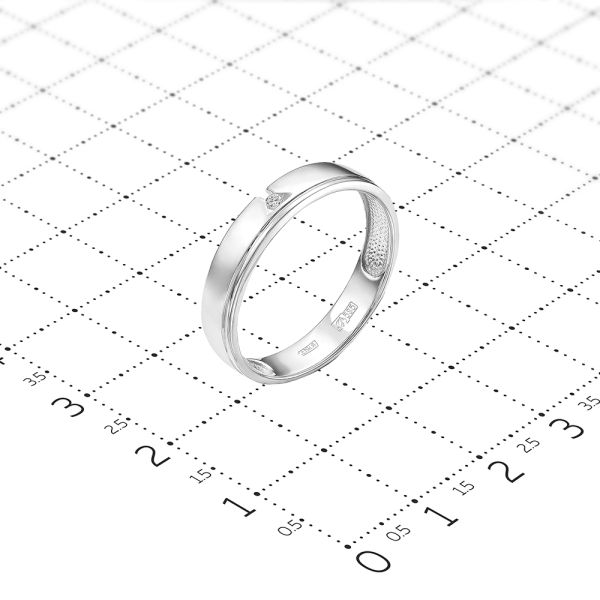 Кольцо с бриллиантом 0.028 карат из белого золота 61803