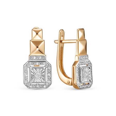Серьги с 30 бриллиантами из красного золота 145694