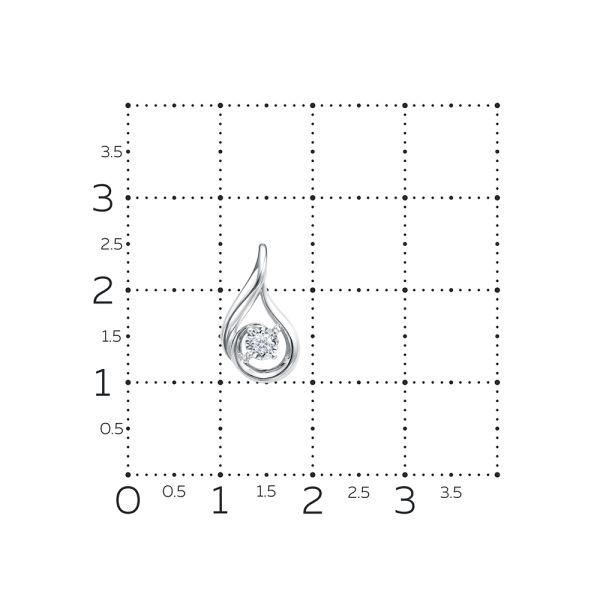 Подвеска с бриллиантом 0.032 карат из белого золота 134831